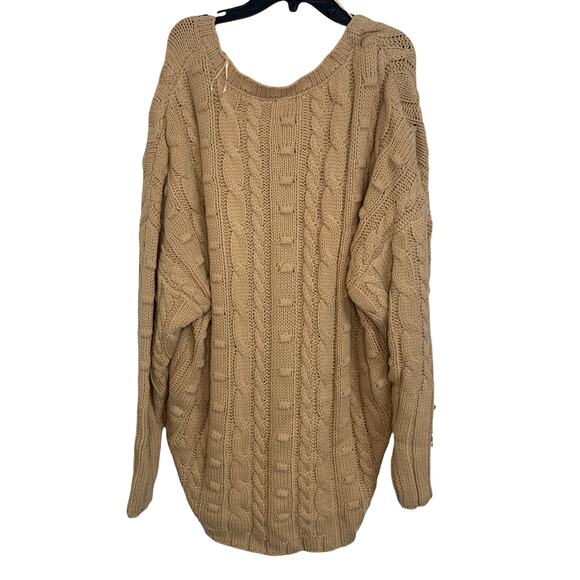 AFRM Bostom‎ Long Cable V-neck Sweater In Sand size XS/S NWT - Picture 3 of 6